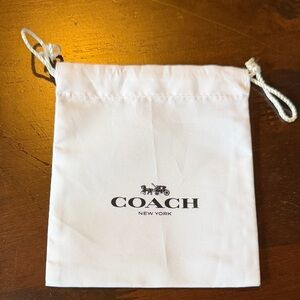 Coach White Logo Drawstring Pouch